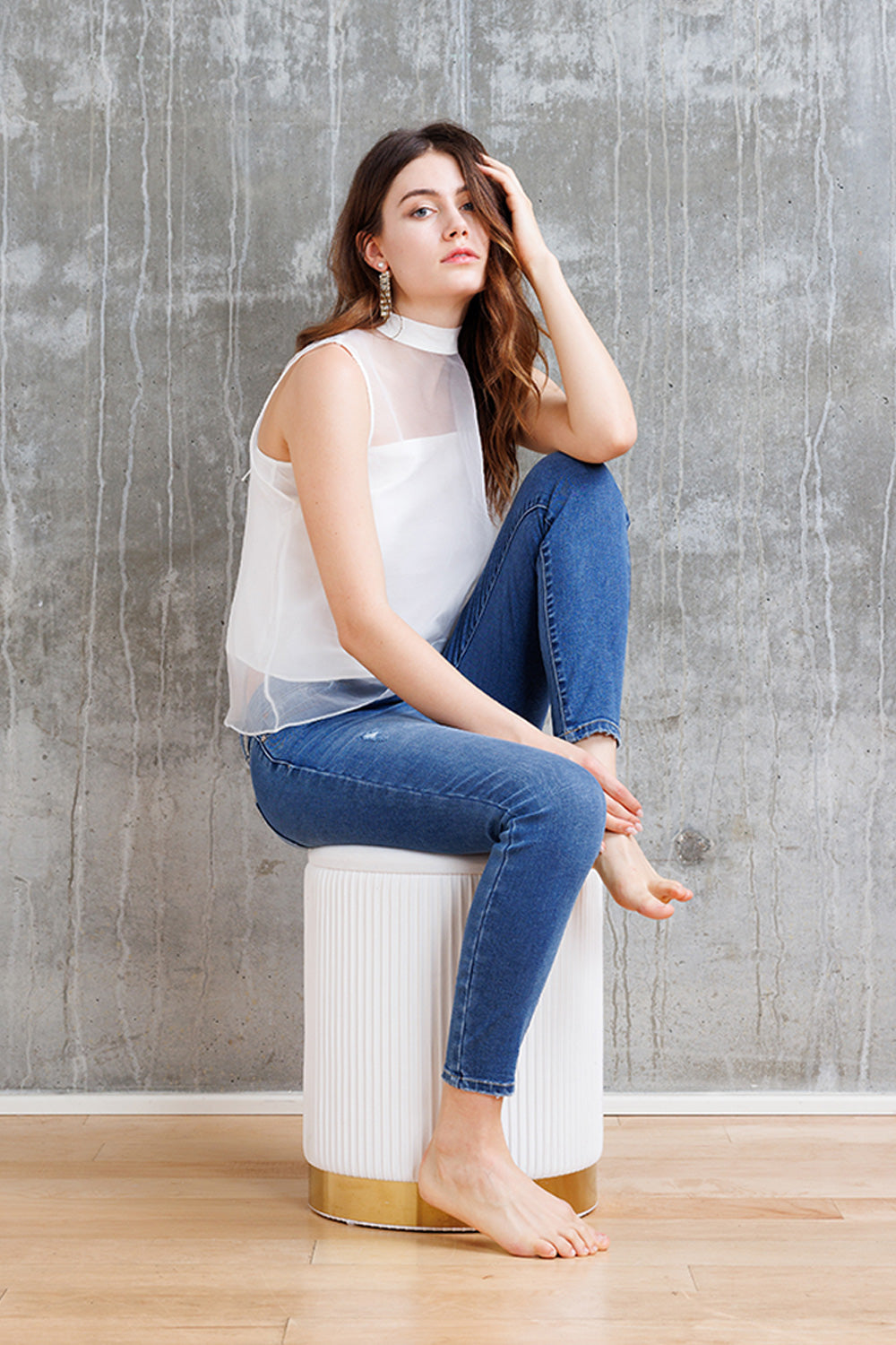 Mid Rise Destructed Ankle Skinny Jeans
