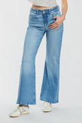 High Rise Destructed Wide Leg